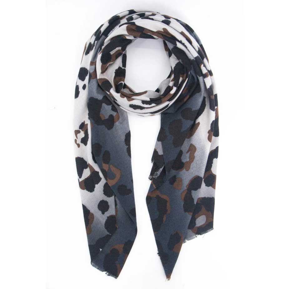 Grey Leopard Ombre Scarf