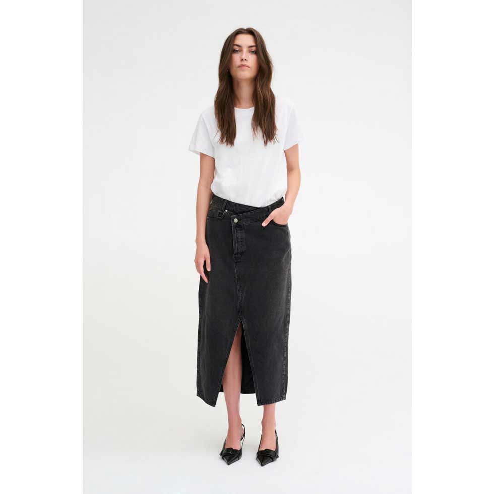 Black denim envelope skirt best sale